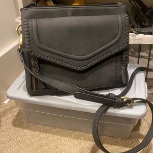 Matte black cross body bag